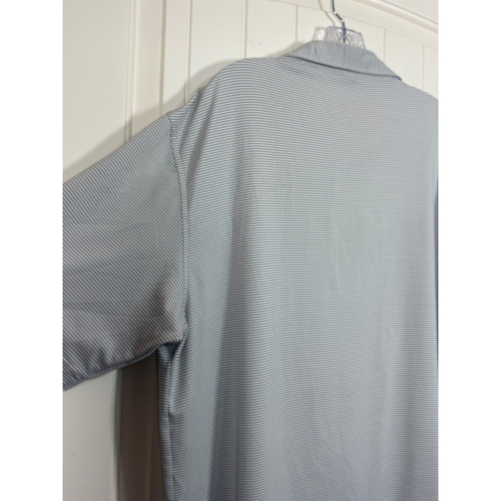 Peter Millar Summer Comfort White Black Striped Short Sleeve Golf Polo Shirt XL - Picture 10 of 14